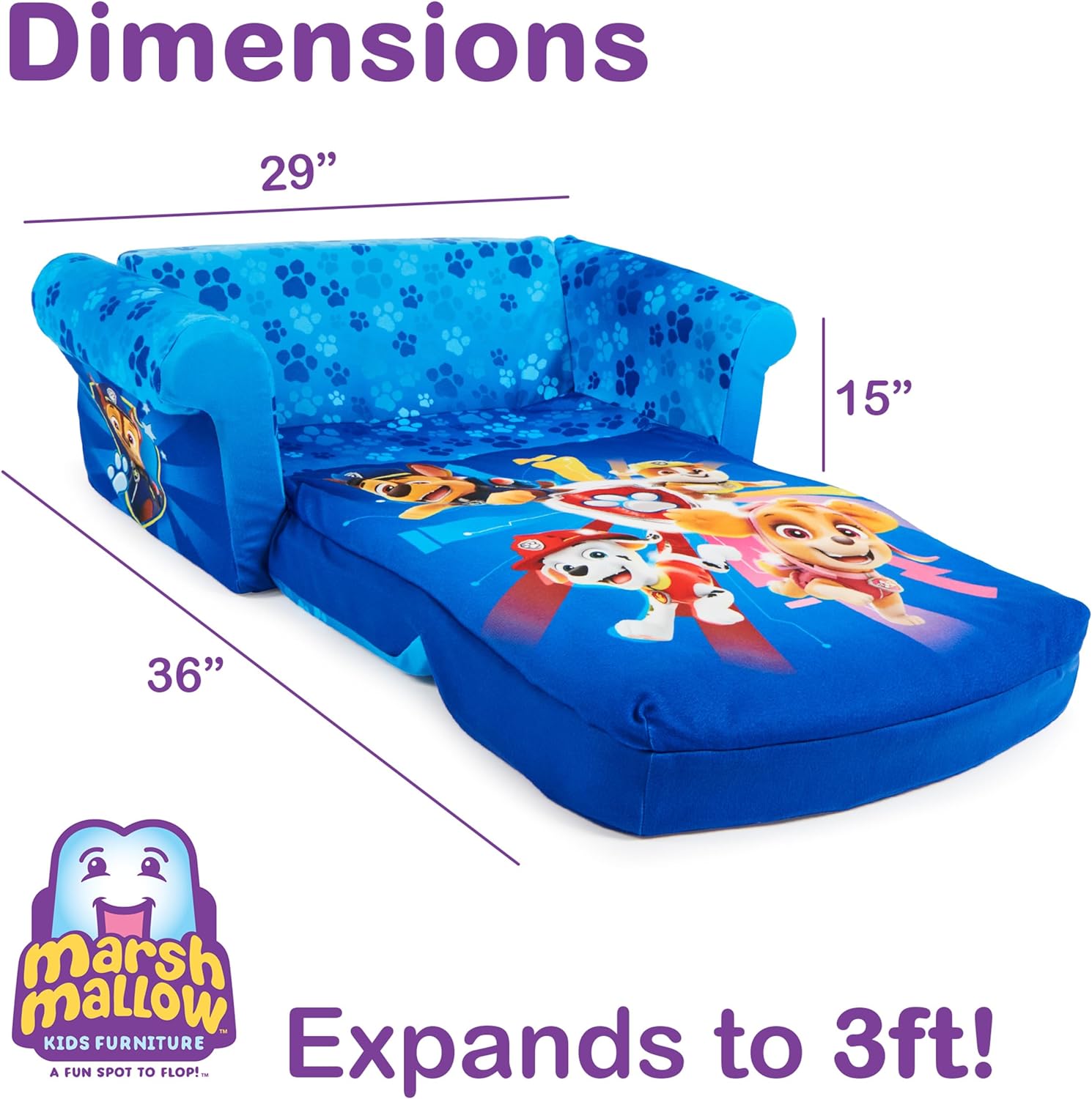 MARSHMALLOW Furniture, Paw Patrol 3-in-1 Slumber Sofa