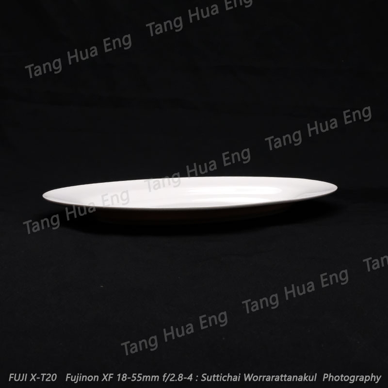 (12ใบ) จานเปลทรงตื้น 11นิ้ว ตรายูนิก้า P919-11 สีครีมขาว/สีฟ้า