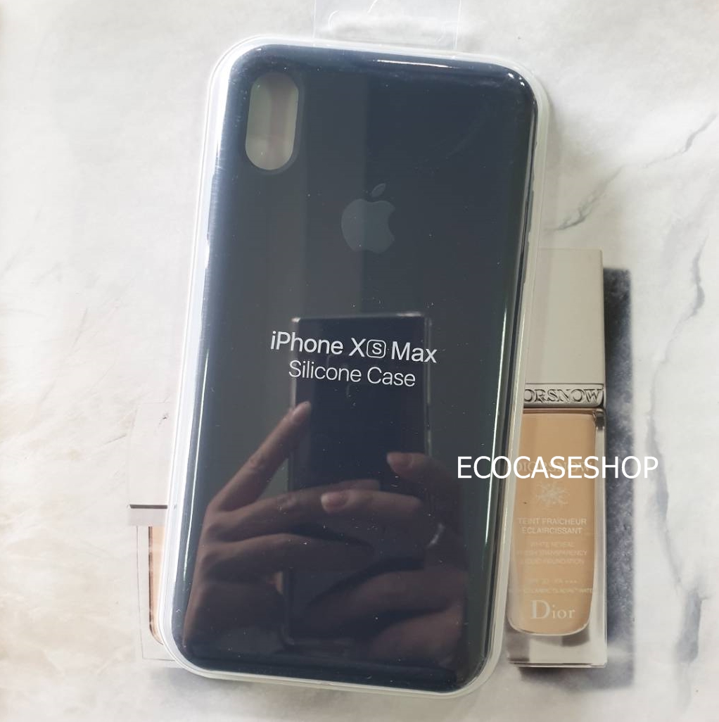 iPhone7/8 เคสซิลิโคนนื่ม(เว้าท้าย) apple case logo สีกรมเข้ม