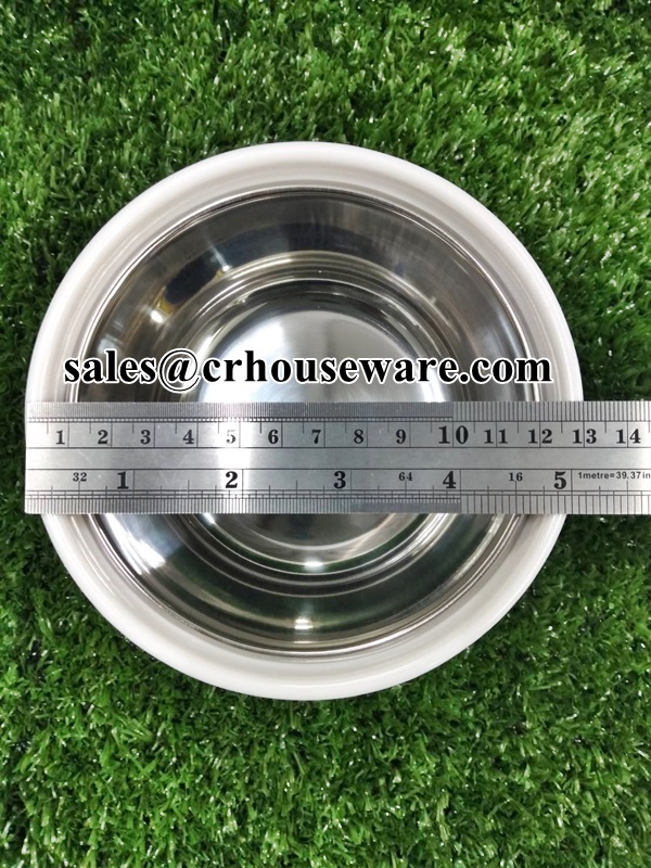 ชามเมลามีน ด้านในสแตนเลส 13 ซม. 008-STK-165 ชามเกาหลี 2 ชั้น 5 นิ้ว,ชามอาหารจับไม่ร้อน,ชามโรงพยาบาล