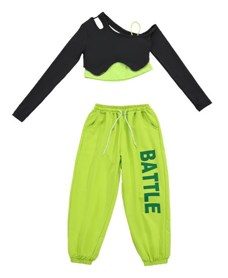 **พร้อมส่ง**ชุดเต้น ชุดแดนซ์ เสื้อแขนยาวคอไขว้+ กางเกงขายาว