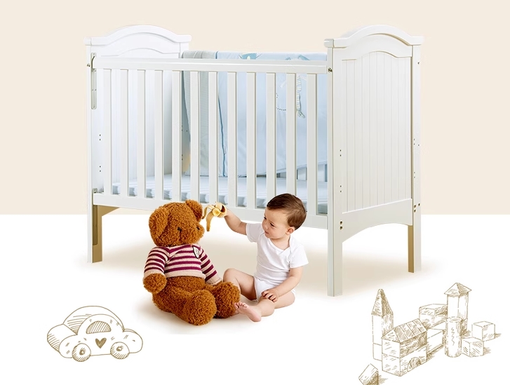 TP21057 (WD23) เตียงไม้สีขาว white premium European design แบบสไลด์ข้าง