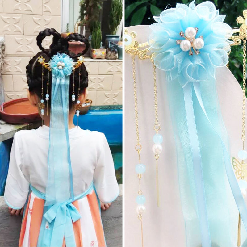 พร้อมส่ง กิ๊บติดผมตรุษจีน เด็ก ยางรัดผม ประดับพู่