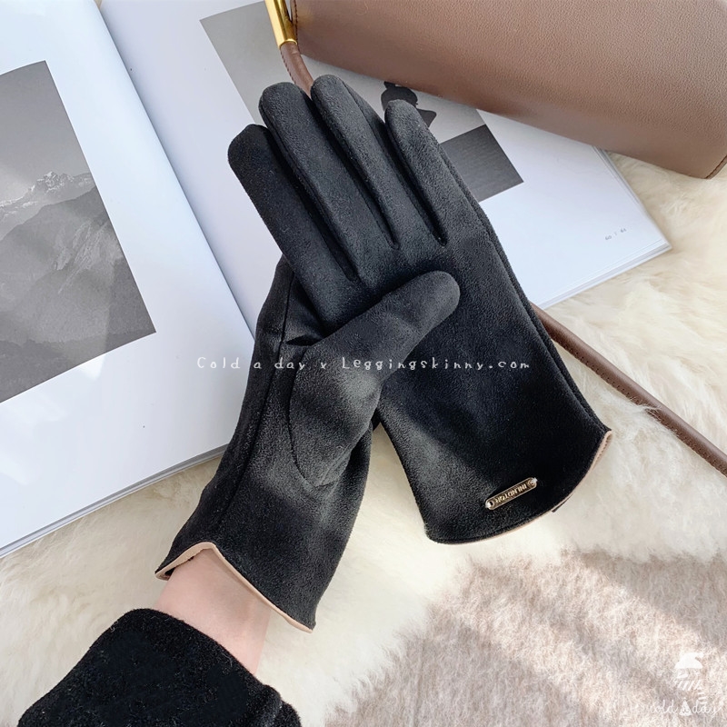 ถุงมือหนังกลับนิ้วสอด ผู้หญิง มี 5 สี