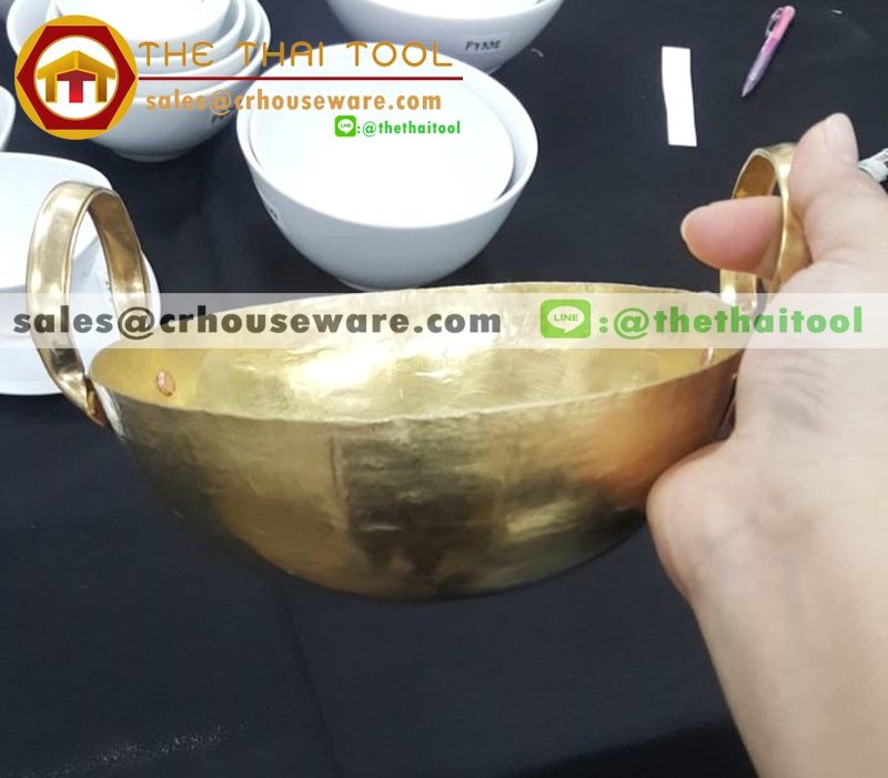 กระทะทองเหลือง กระทะชาบูทองเหลือง Brass pan 016-WB-7