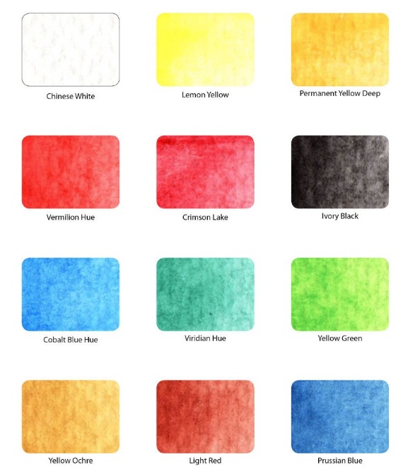 ชุดสีน้ำ Koi 12สี + พู่กันแทงค์