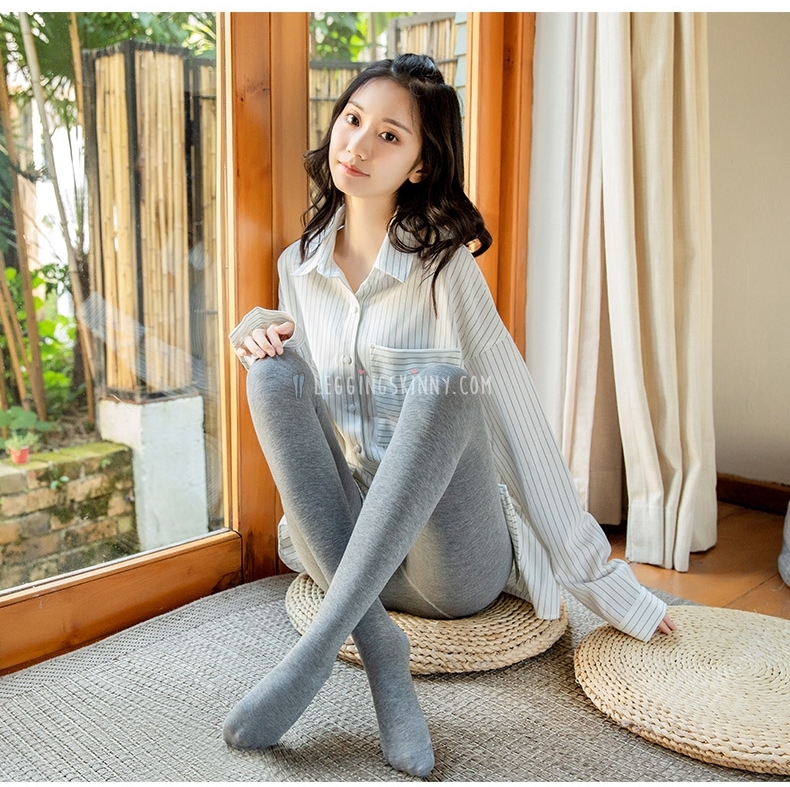 800D เลกกิ้งถุงน่องผ้าฝ้ายบุขนแกะกันหนาว มี 4 สี