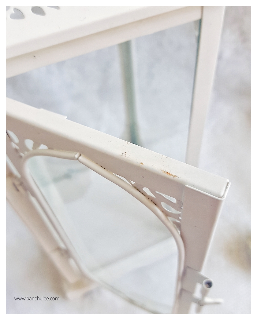 Vintage Lantern ตะเกียงสไตล์วินเทจ สีครีม งานโลหะและกระจก