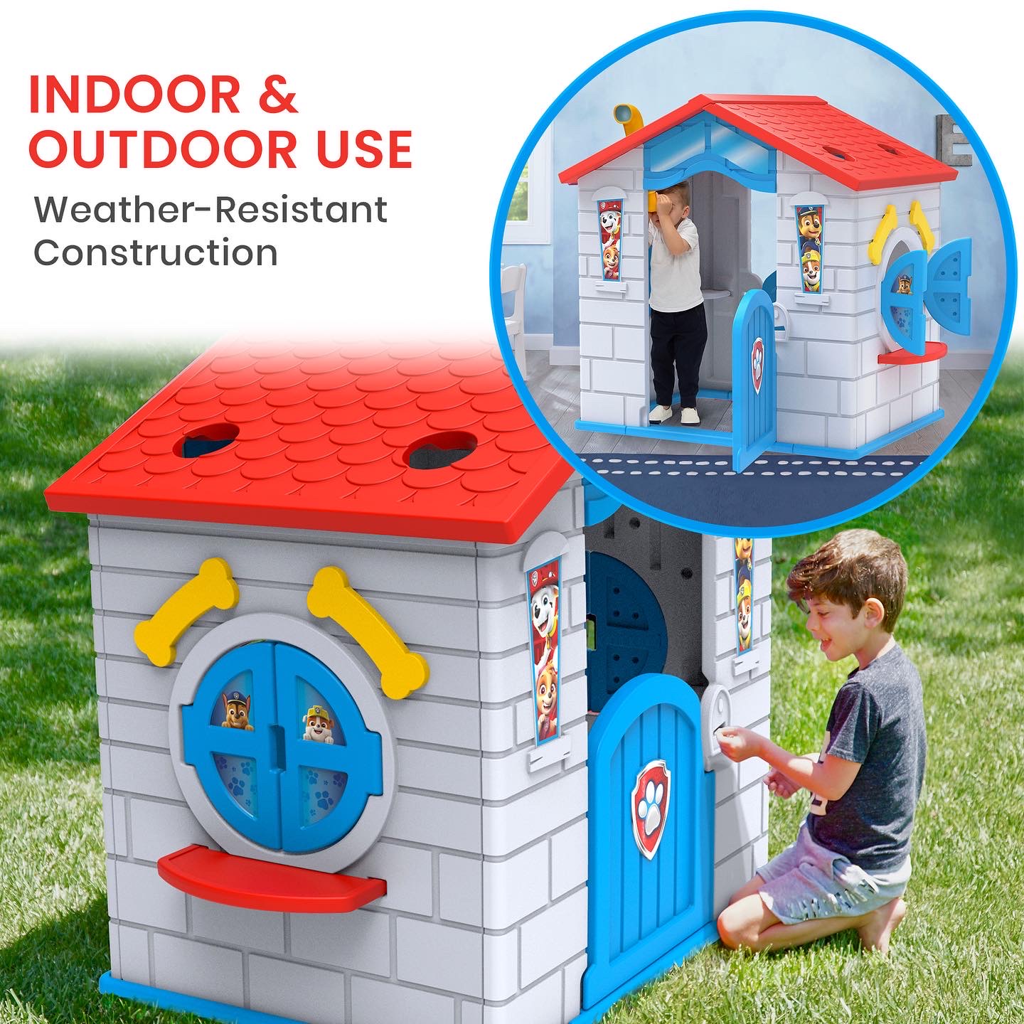 บ้าน PAW Patrol Plastic Indoor/Outdoor Playhouse with Easy Assembly by Delta Children
