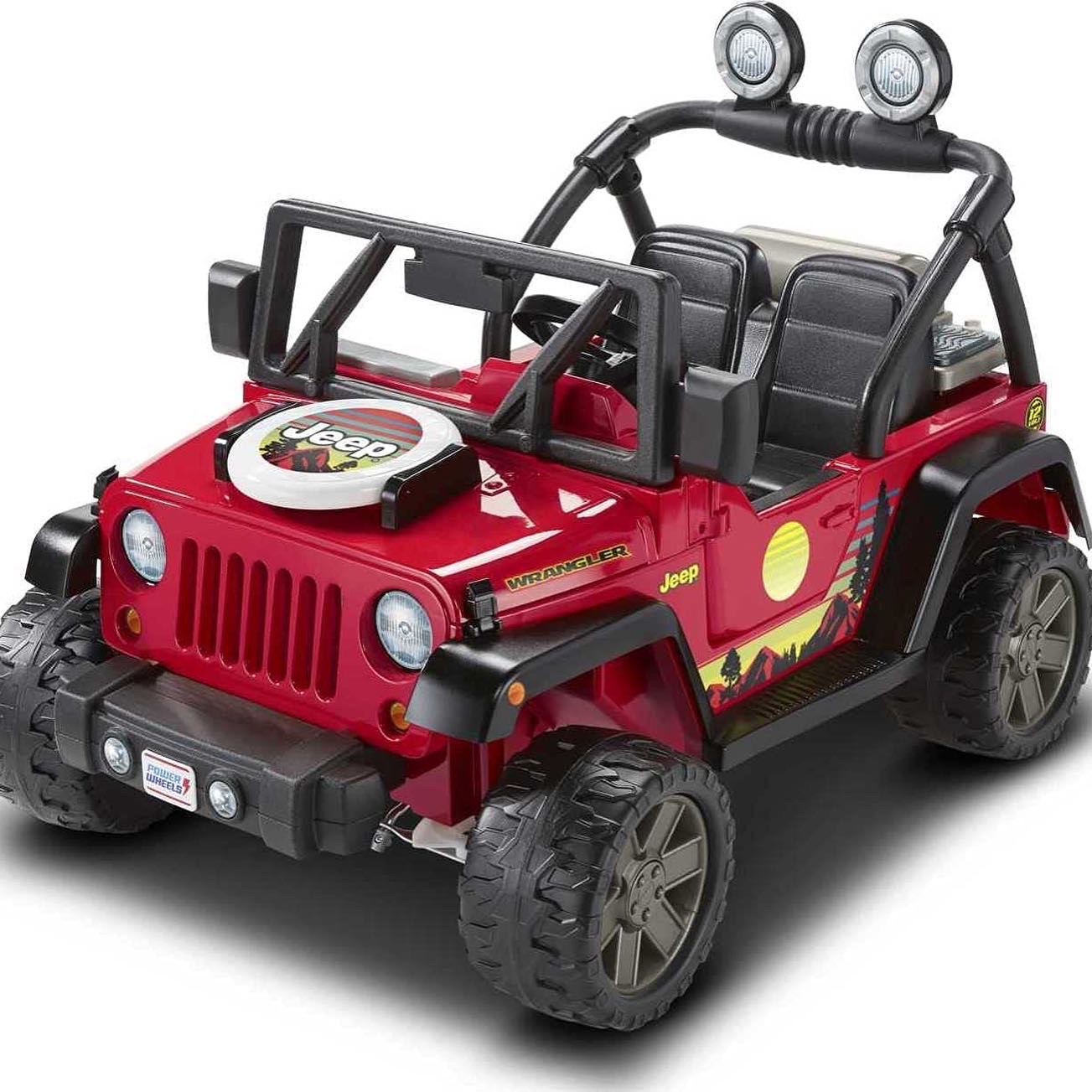 รถแบตเตอรี่ Power Wheels BBQ Fun Jeep Wrangler, 12V battery-powered ride-on vehicle with pretend grill and food