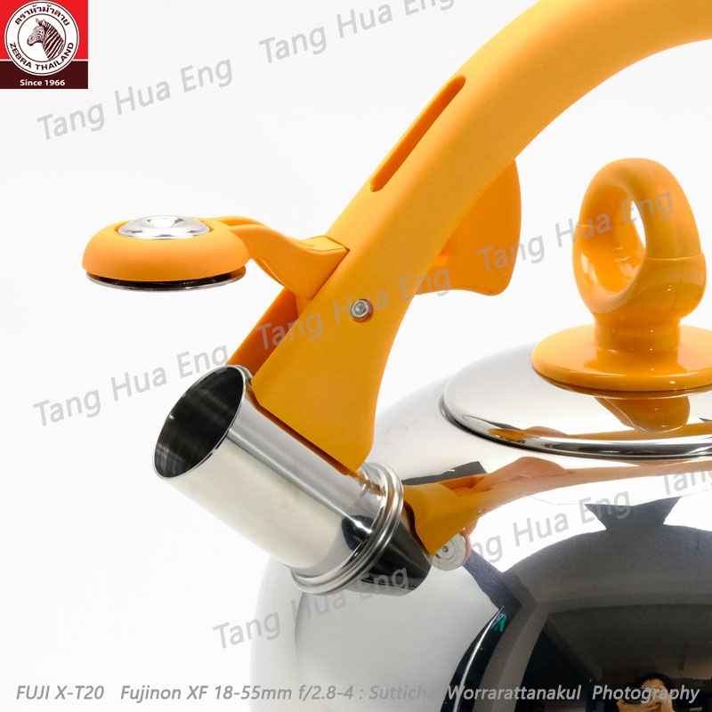 Zebra กานกหวีดสเตนเลส Image 4.9 ลิตร สีส้ม/สีแดง ตราหัวม้าลาย