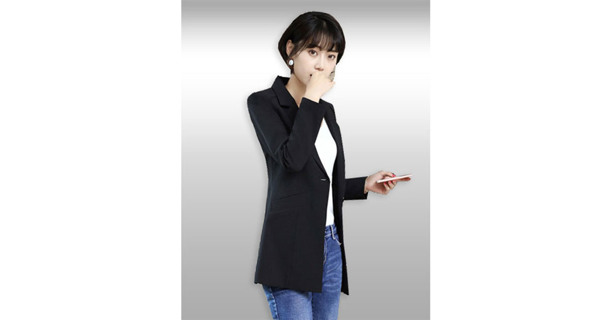 เสื้อสูทผู้หญิงสีดำแบบสวยสไตล์เกาหลี มี 6ไซส รหัส2195