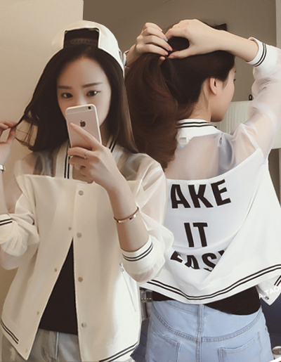 เสื้อคลุมแฟชั่นผ้าโพลีเอสเตอร์แต่งแขนผ้าแก้วโปร่ง รหัส 1289