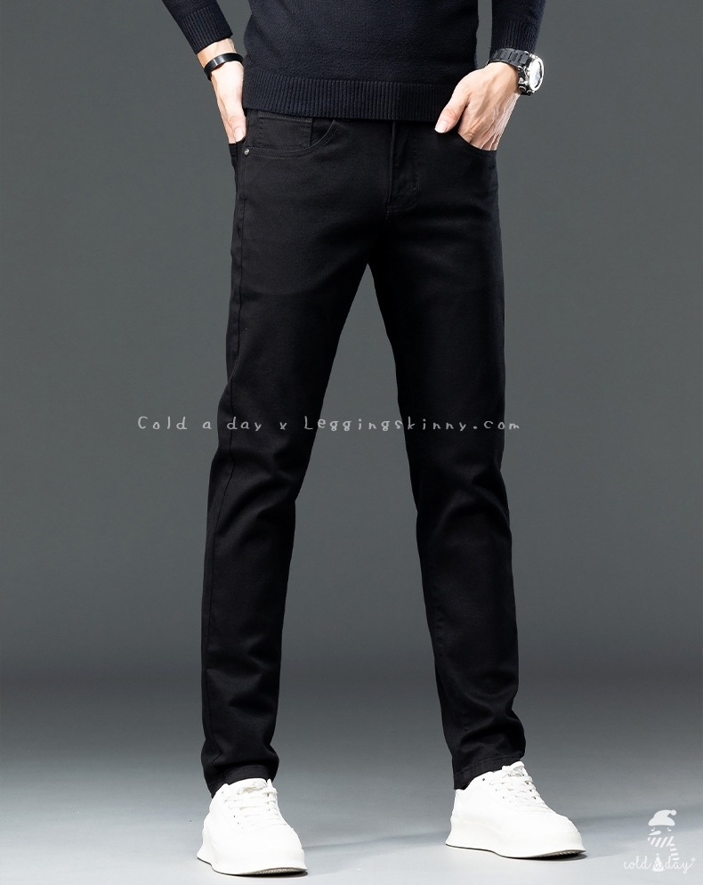 กางเกงยีนส์กันหนาวผู้ชาย ทรงสกินนี่ ไซส์ 29-38