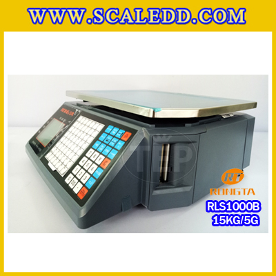 RLS1000B 15kg เครื่องชั่งคำนวณราคาดิจิตอลและพิมพ์สติ๊กเกอร์บาร์โค้ดรุ่น RLS1000B 15kg เครื่องชั่งดิจิตอล15kg เครื่องชั่งคำนวณราคา Pricing Label Scale เครื่องชั่ง15kg ความละเอียด 5g Rongta รุ่น RLS1000(ไม่มีคอเสา) (ผ่านตรวจรับรองจากสำนักกองชั่งตวงวัด)