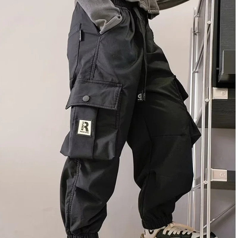 พร้อมส่ง กางเกงเด็กชาย คาร์โก้ แต่งกระเป๋าข้าง สีพื้น