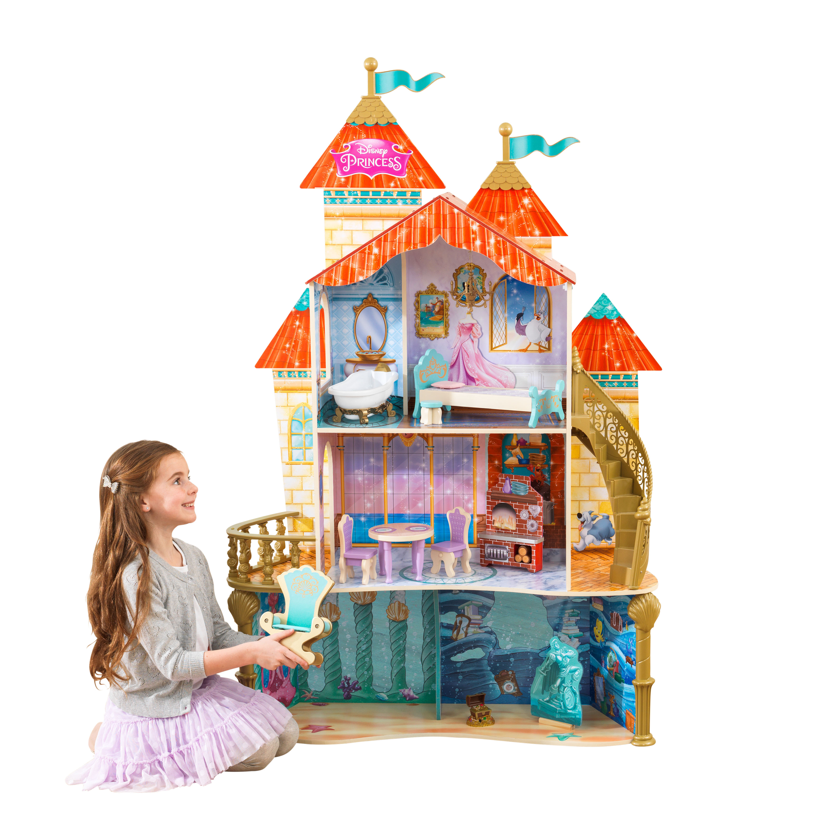 บ้านตุ๊กตา Kidkraft Disney Princes Ariel Land to Sea Castle Doll