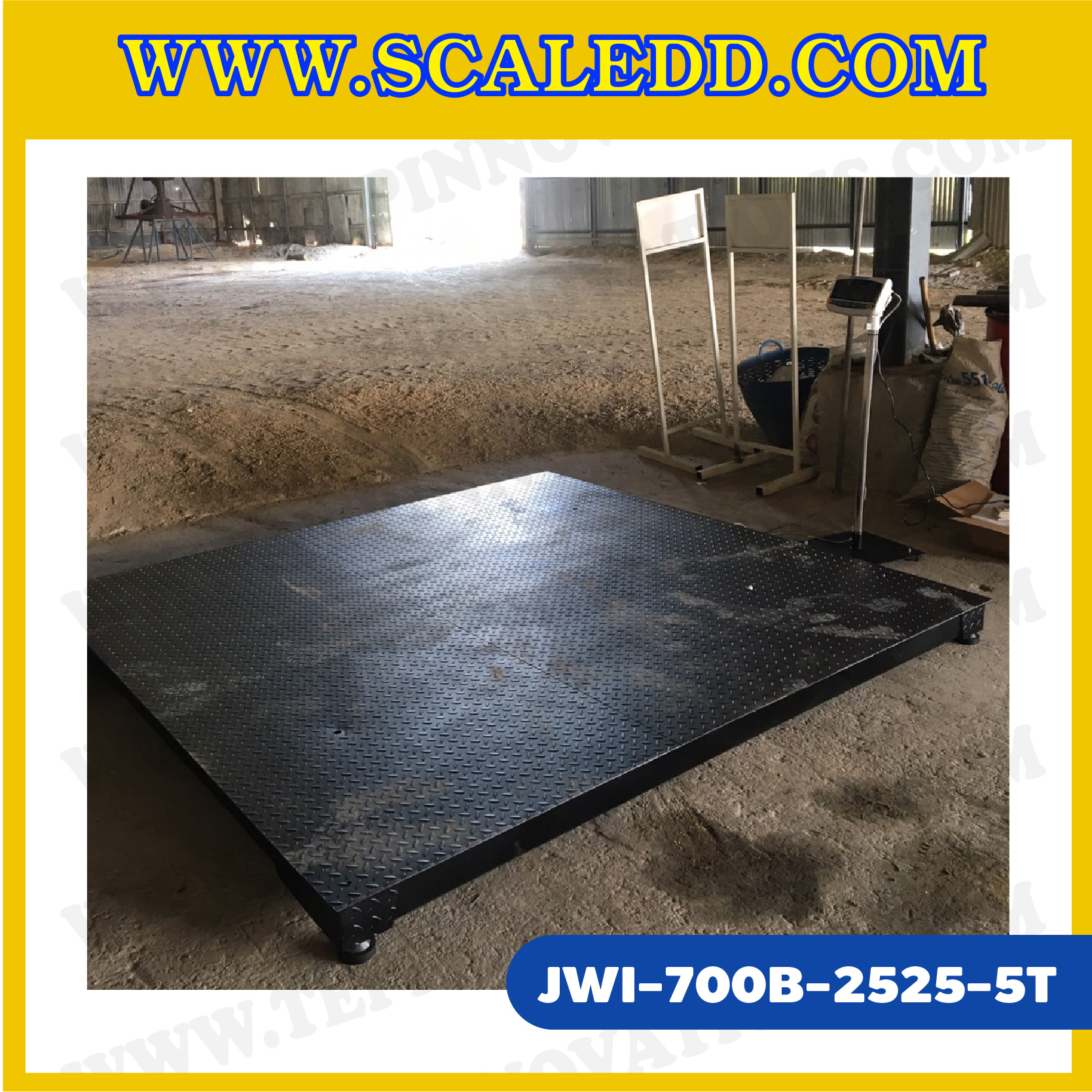 เครื่องชั่งดิจิตอล ยี่ห้อ JADEVER พิกัด 5 ตัน ค่าละเอียด 1kg ขนาดแท่น 250x250 cm เครื่องชั่ง 5000Kg แท่น 2.5x2.5 เมตร ยี่ห้อ JADEVER รุ่น JWI-700B