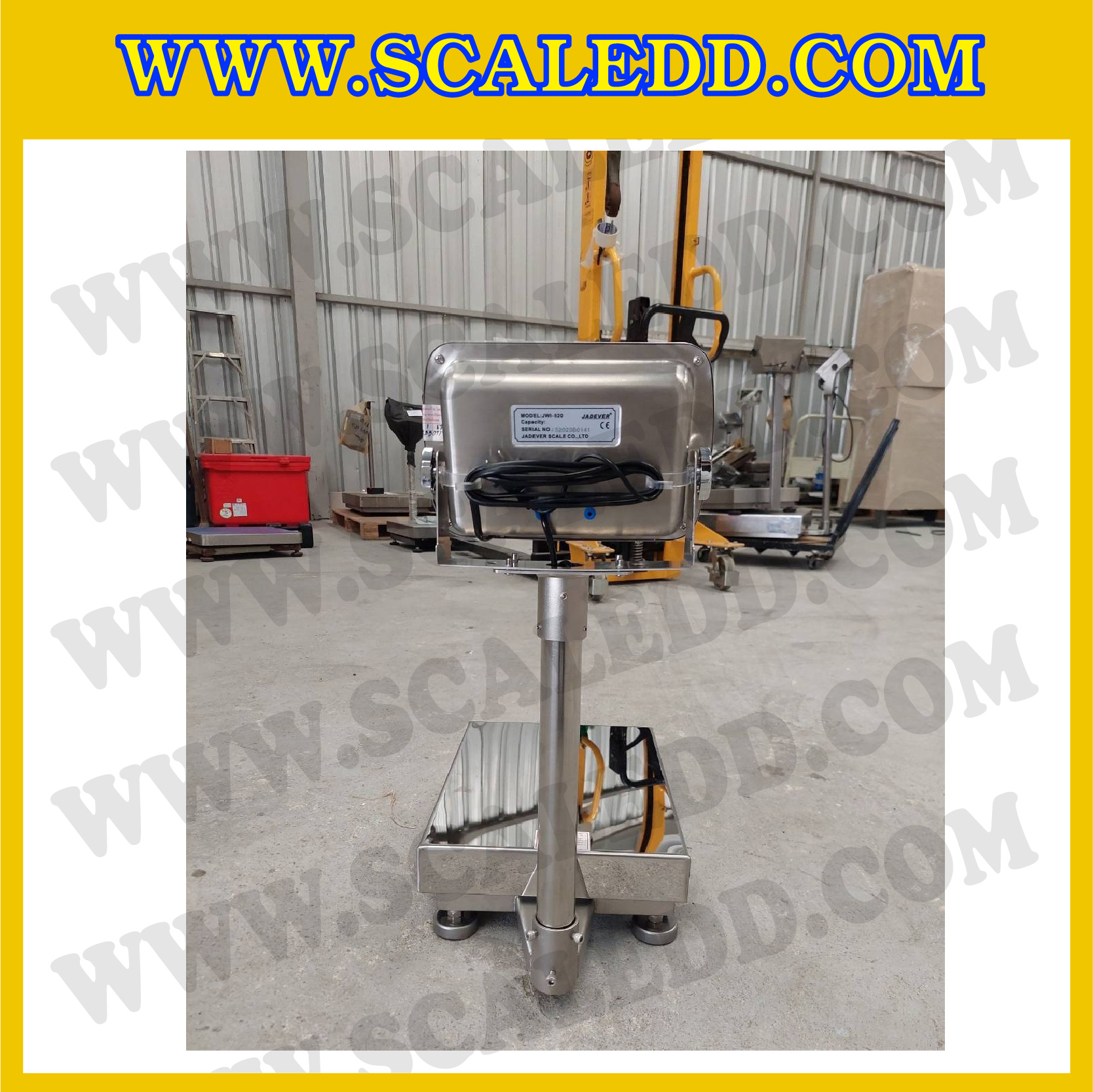 เครื่องชั่งตั้งพื้นกันน้ำ60kg รุ่น JWI-520 ขนาดแท่น 30x40 cm. เครื่องชั่งกันน้ำ60kg เครื่องชั่งดิจิตอล60kg ตาชั่งกันน้ำ 60kg เครื่องชั่งดิจิตอลกันน้ำ ตาชั่งดิจิตอลกัน น้ำ60กิโลกรัม พิกัด 60kg ความละเอียด 5g ยี่ห้อ JADEVER รุ่น JWI-520 Waterproof