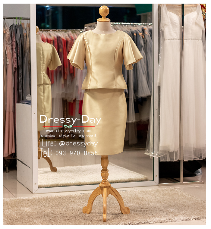 รหัส ชุดเจ้าภาพ :PFS120 ชุดไปงานแต่งกลางวัน ตอนเช้า งานบ่าย แบบมีแขน คนอ้วน อวบ ใส่แล้วเรียบหรูดูแพง