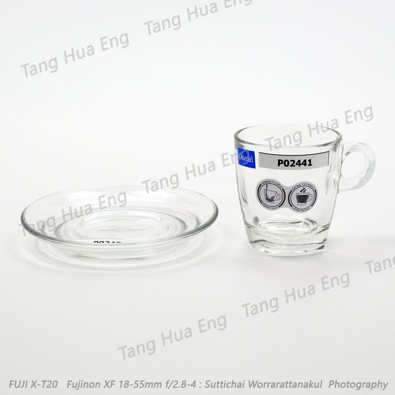 (12ชุด) แก้วกาแฟคาปูชิโน่ # 02441 195 มล+จานรอง 02471. ยี่ห้อโอเชี่ยน