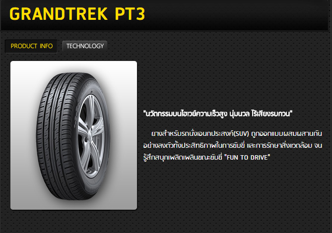 225/65R17รุ่นGrandtrek PT3ยี่ห้อDUNLOP