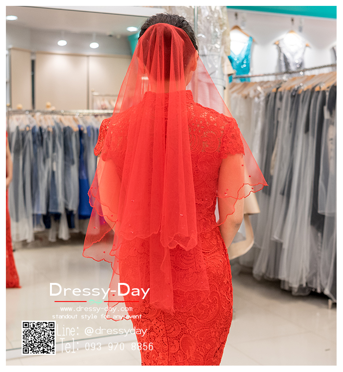 รหัส ผ้าคลุมผม : VD003 ขาย เวล ผ้าคลุมผม พร้อมส่ง สีทอง เหมาะมากสำหรับใส่ในพิธียกน้ำชา และงานแต่งงานธรรมเนียมจีน สีแดง เวลเจ้าสาว