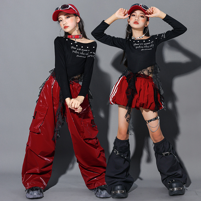 Friendly4kid ชุดเต้น เด็กผู้หญิง เสื้อแดง/ขาว+กระโปรง กางเกง*เปิดจอง