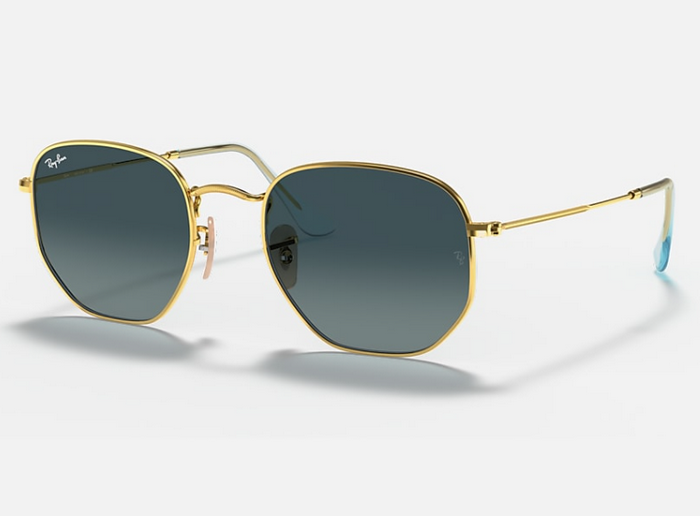 RayBan RB3548N 91233M HEXAGONAL FLAT LENSES
