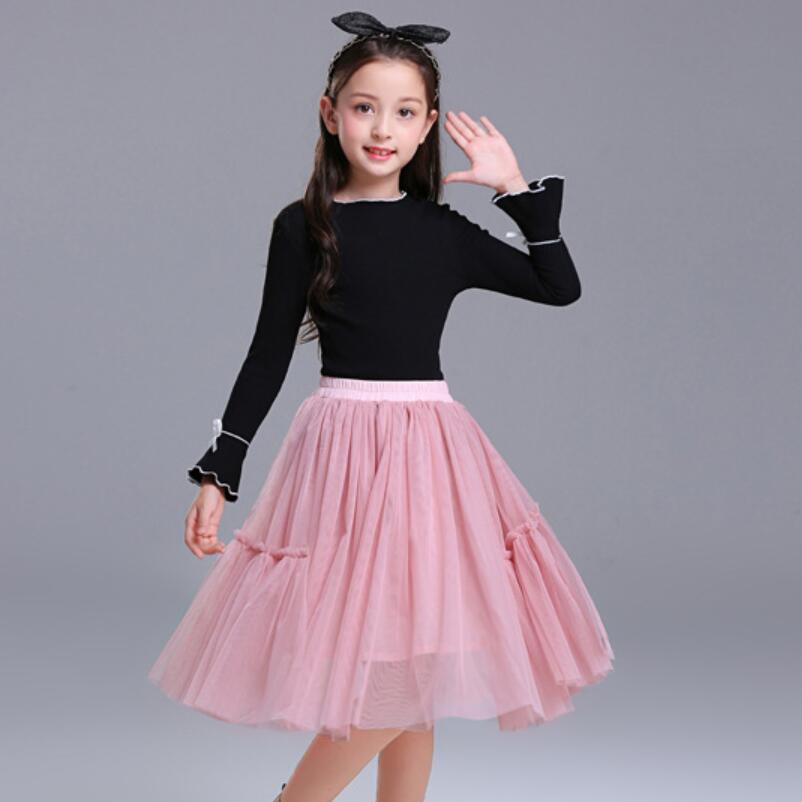 พร้อมส่ง กระโปรงเด็ก กระโปรงยาว ระบายชาย