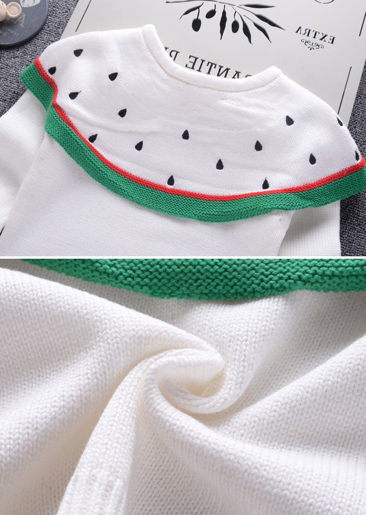 เสื้อกันหนาวเด็ก ลายแตงโม คอกลม