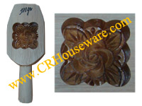 พิมพ์ขนมไหว้พระจันทร์-สี่เหลี่ยมไม้ ลายด้านในเป็นรูปกุหลาบ016-KP-007 Mooncake mold wood,inside mold Rose. 016-KP-007