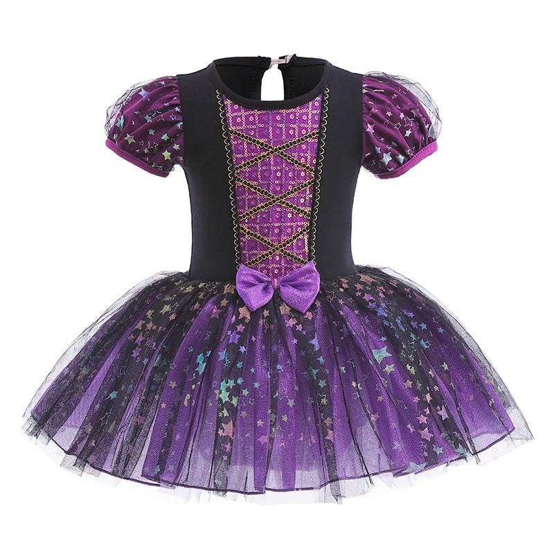 friendly4kid พร้อมส่ง ชุดฮาโลวีน Haloween เด็กหญิงเดรสสั้นแต่งระบาย