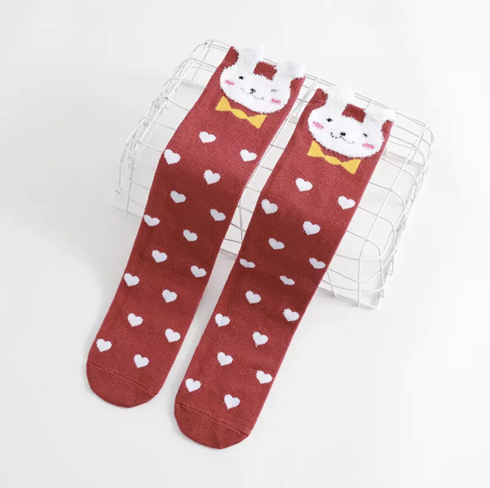 ถุงเท้ายาว ถุงเท้าเด็ก ลายหมี