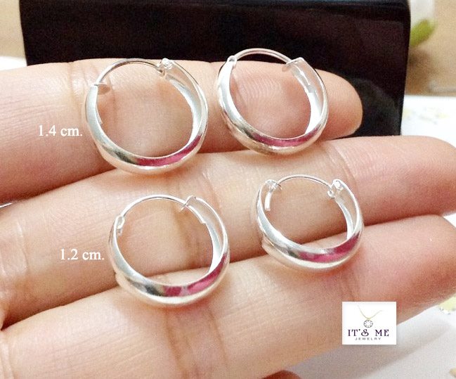 ต่างหูเงินแท้ แบบล็อค(เส้นผ่าศูนย์กลาง 1.2-1.4 cm.)