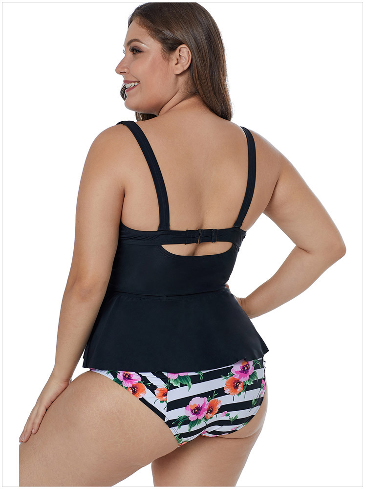 ชุดว่ายน้ำคนอ้วน สีดำ 3xl ทูพีช รอบอก 44-48 เอว 40-46สะโพก 48-55 นิ้ว ผ้าดี งานสวยมากๆค่ะ