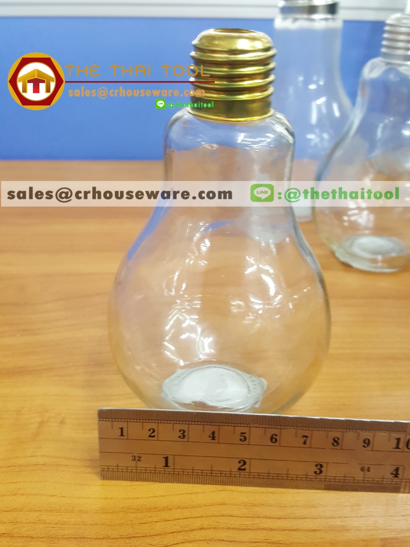 แก้วหลอดไฟ 300 ml. Drinking Bulb with screw cap 300 ml. Code : 005-J448