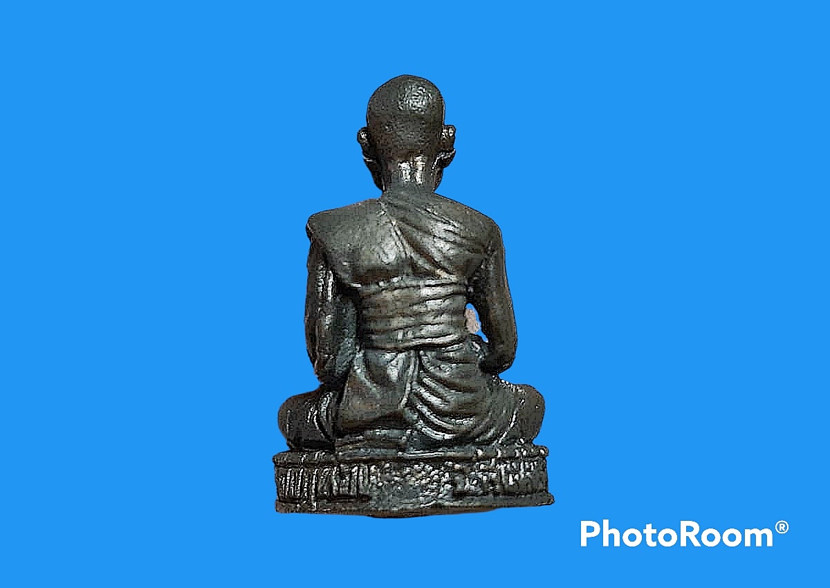 รูปหล่อกริ่ง พระภาวนาพรหมคุณ (หลวงพ่อเมตตานุศาสน์) วัดกุฎีทอง จ.สิงห์บุรี เนื้อนวะโลหะ ปี 2541 พร้อมกล่องจากวัดเดิมๆ