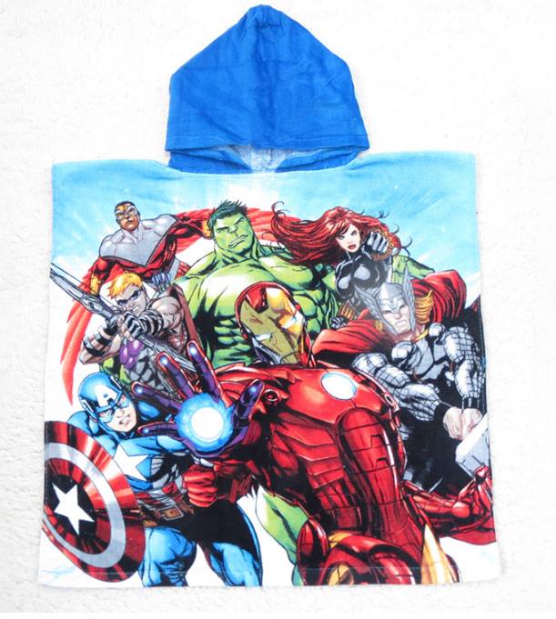 สินค้าพร้อมส่ง ผ้าคลุมว่ายน้ำ แบบผ้าขนหนู สวมหัว ลายเด็กชาย