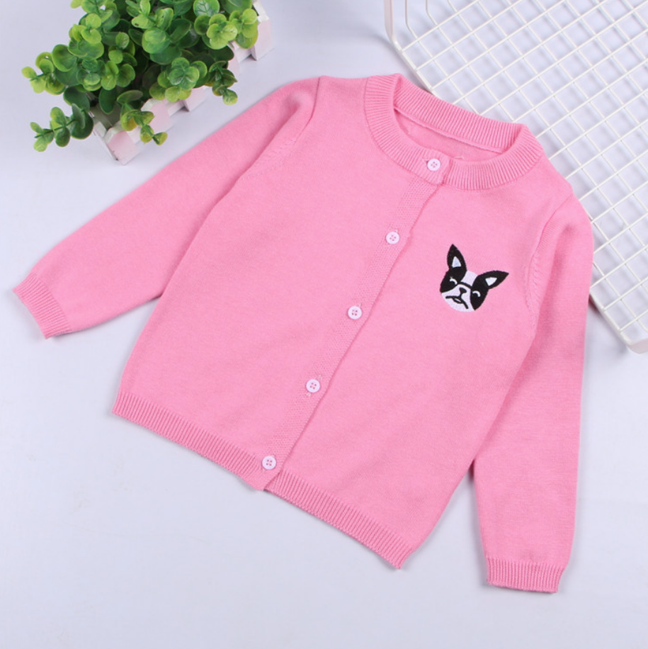 กันหนาว: เสื้อกันหนาวเด็ก ไหมพรม ลายหมา