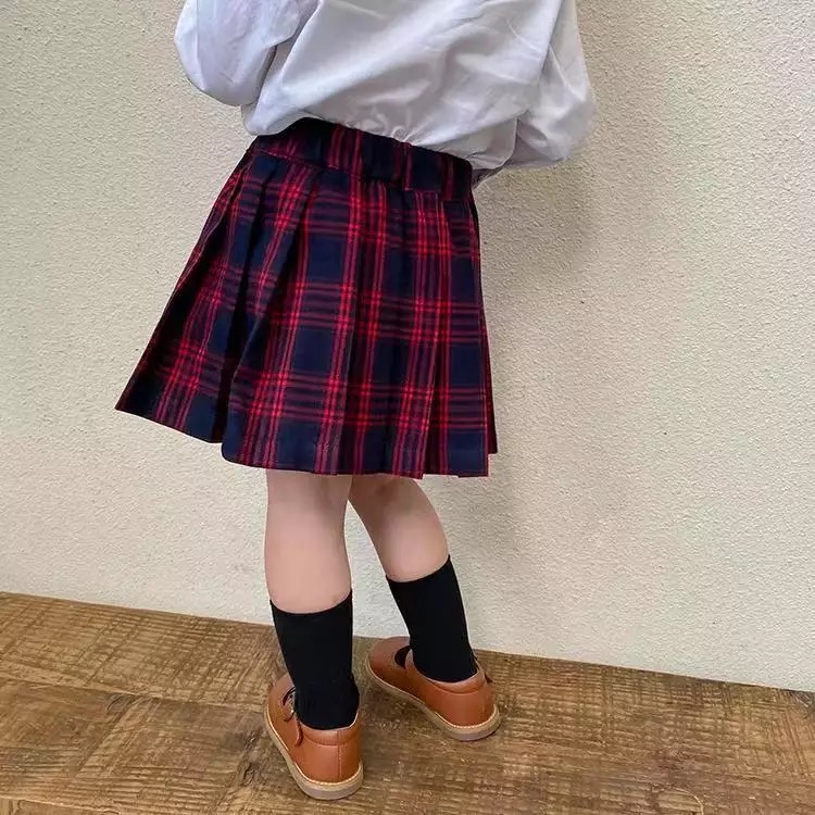 friendly4kid กระโปรง อัดพลีท: กระโปรงลายสก๊อต มีไซส์เด็ก-ผู้ใหญ่