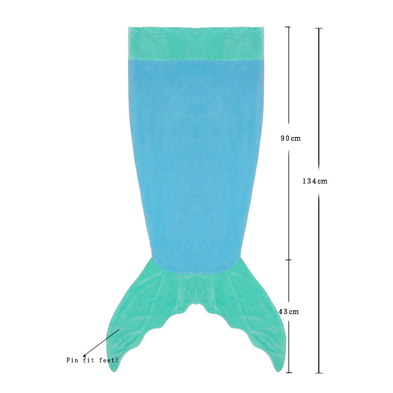 ผ้าห่มหางนางเงือก สีฟ้า
