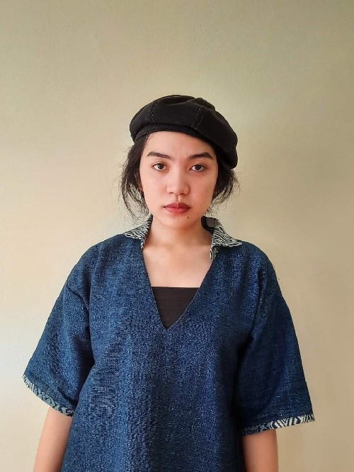 ผ้าฝ้ายฮัมพื้นย้อมสีธรรมชาติวิ่งไปทำงาน T1 น้ำเงิน,ครีม,ชมภู่,ขาว M,L,XL,XXL