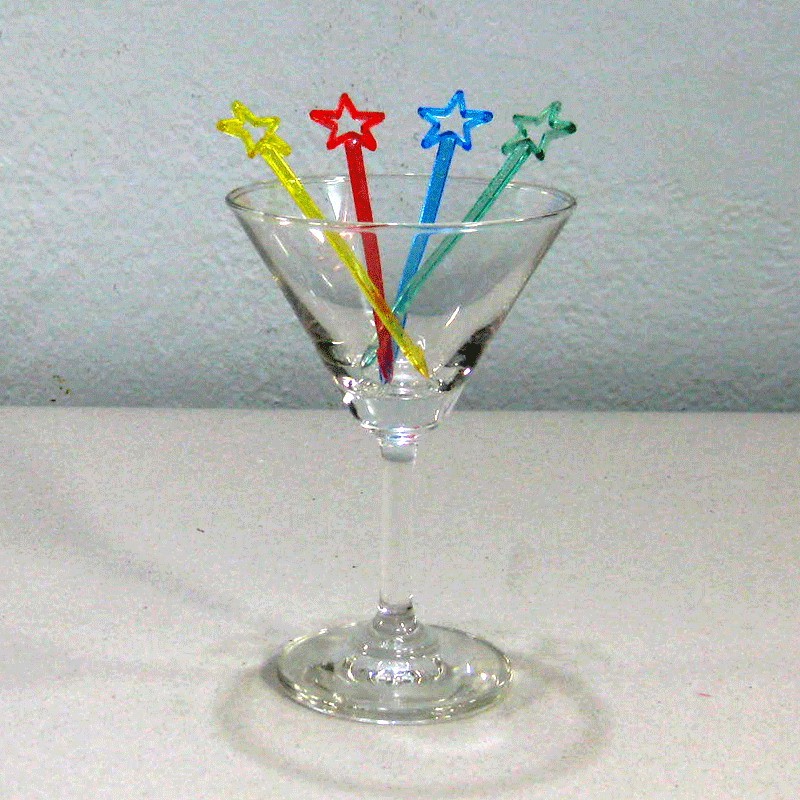 ส้อมจิ้มค็อกเทล สีใส รูปดาว