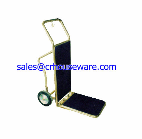 รถเข็นกระเป๋าทองเหลืองแท้ 002-UC-047,Xe đẩy hành lý,ឥវ៉ាន់ Trolley,行李車,Luggage Trolley