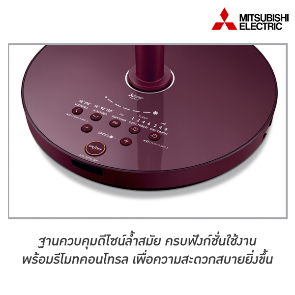 MITSUBISHI พัดลมตั้งพื้นกึ่งตั้งโต๊ะใบพัด 12 นิ้ว 3D SMART FLOW รุ่น R12-DW สีขาว
