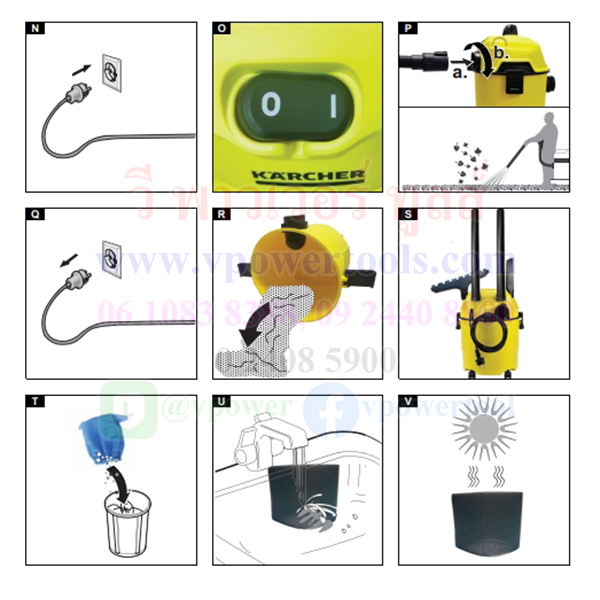 Karcher เครื่องดูดฝุ่นน้ำ-แห้ง-เป่า รุ่นงานบ้าน ถัง 15 ลิตร กำลัง 1,200 วัตต์ รุ่น WD 1 Classic