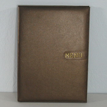 แฟ้มเมนูปกหนังอย่างดี ขนาด A4 ( 12 แผ่น ) สีน้ำตาล