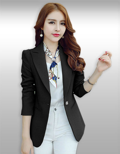 เสื้อสูทผู้หญิงแขนยาวสีดำแบบสวยหรู มี 5 ไซส รหัส1825