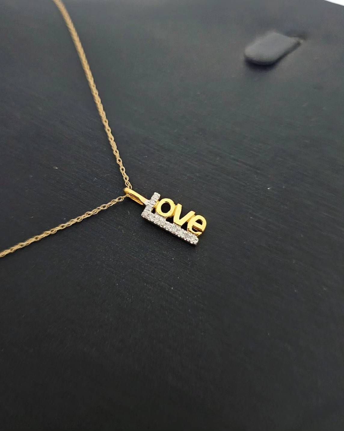 พร้อมส่งและสั่งผลิตจี้เพชรLOVEเพิ่มเพชร ใส่เที่ยว ออกงาน ทองคำ 9K เพชรกุหลาบแท้ 0.07 กะรัต 12 เม็ด ไม่รวมสร้อย ราคาถูกมาก ส่งฟรี